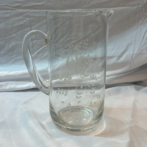 Vintage 80s Elegant Clear Glass Pitcher from Dale Moore - Picture 2 of 4